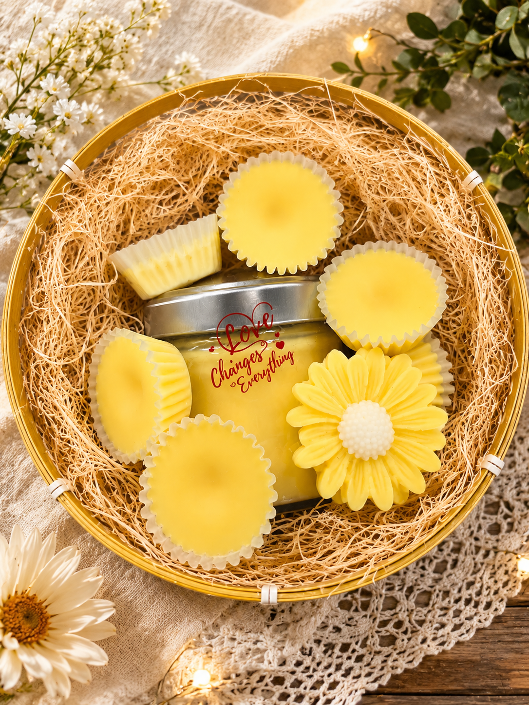 Sunshine Gift Basket – Handcrafted Candle & Wax Melt Set 🌼